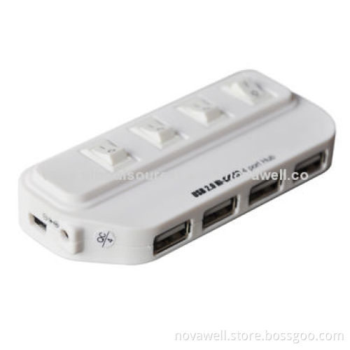 4-port USB2.0 Hub, Supports Plug-and-play Function, No Need Extra Power with 80cm Cable